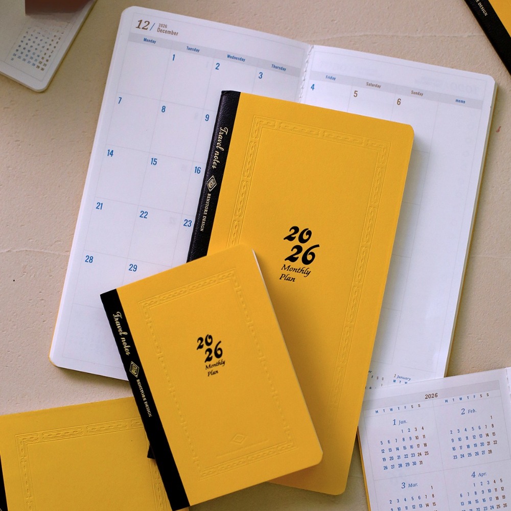 Travel Notebook Journal - جدول خطة التقويم السنوي لعام 2026،