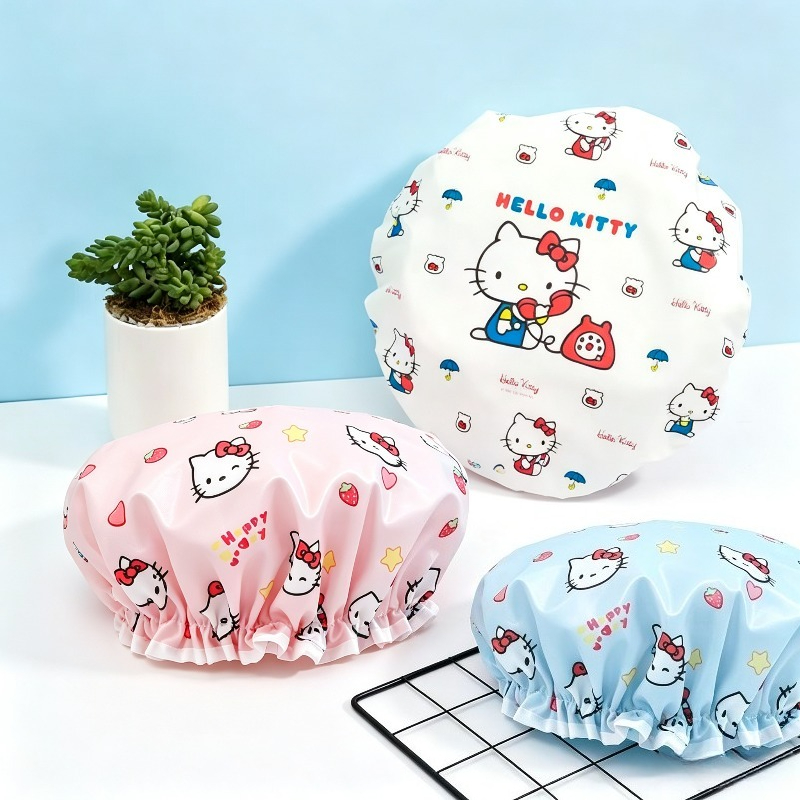 Travel Accessories Gift Set - قبعة استحمام مطبوعة بتصميم هالو كيتي