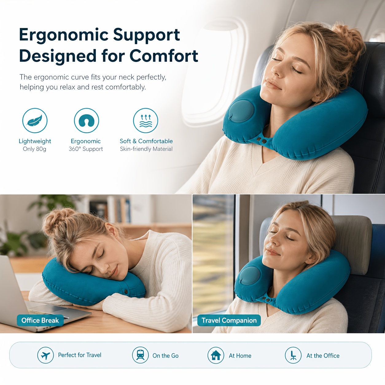 Travel Accessories Pillow - وسادة رقبة قابلة للنفخ للسفر من