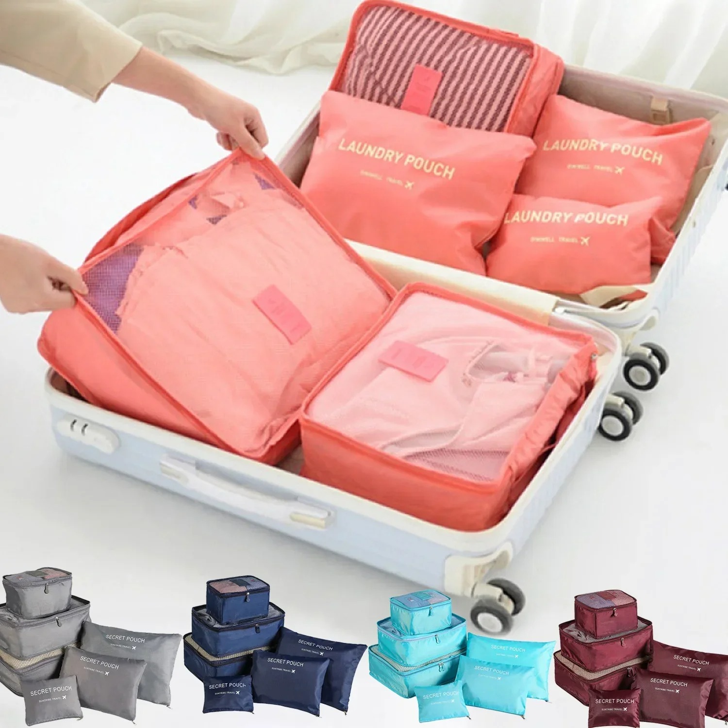 Travel Accessories Gift Set - مجموعة من 6 حقائب تخزين للسفر،