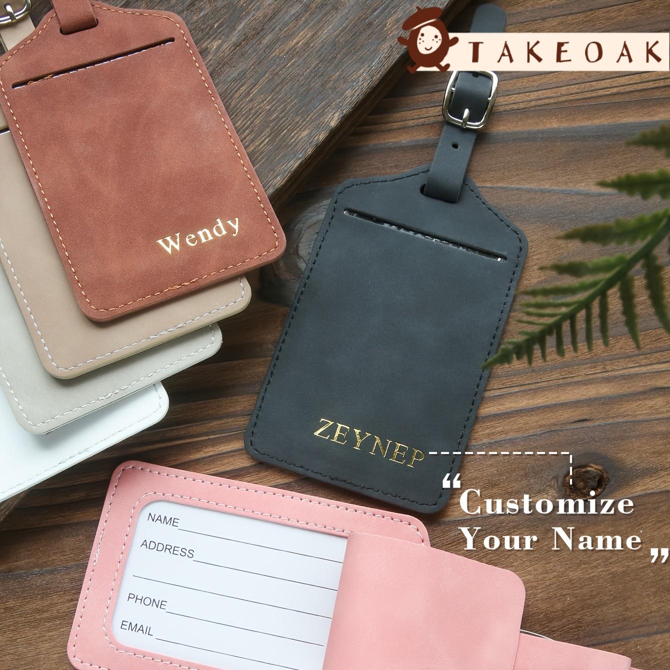 Travel Accessories Overseas - بطاقة أمتعة بتصميم ريترو من الجلد