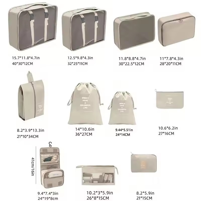 مجموعة حقائب تخزين للسفر 7/8/9 - مراجعة Travel Accessories Gift Set وسعره