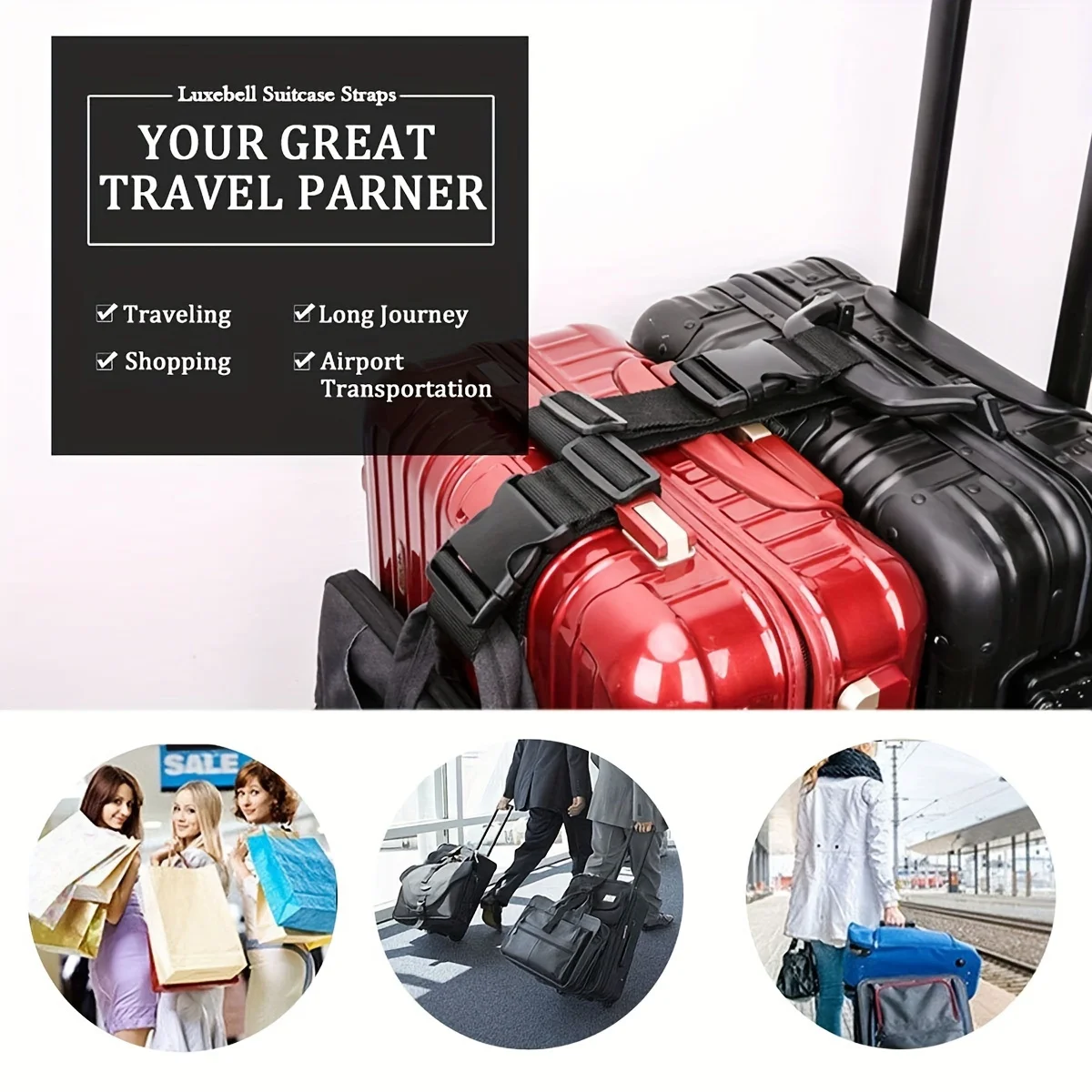 حزام أمتعة بسيط قابل للتعديل،  - مراجعة Quality Travel Accessories وسعره