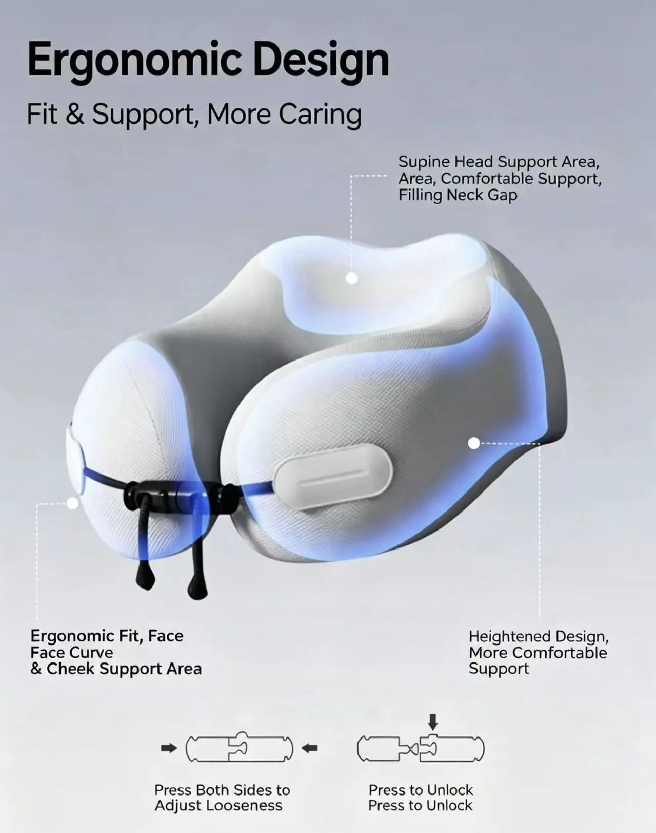 وسادة سفر على شكل حرف U مريحة  - مراجعة Travel Accessories Pillow وسعره