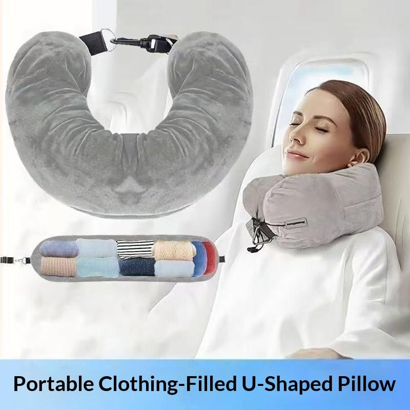 وسادة رقبة للسفر مع حقيبة تخزي - مراجعة Travel Accessories Pillow وسعره